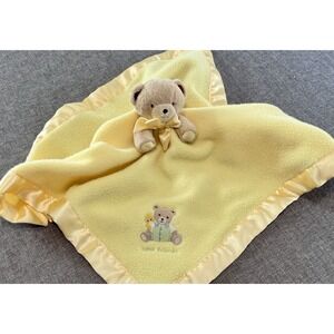 Carter's Baby Bear Lovey Security Blanket Yellow Satin Trim Best Friends Y2K